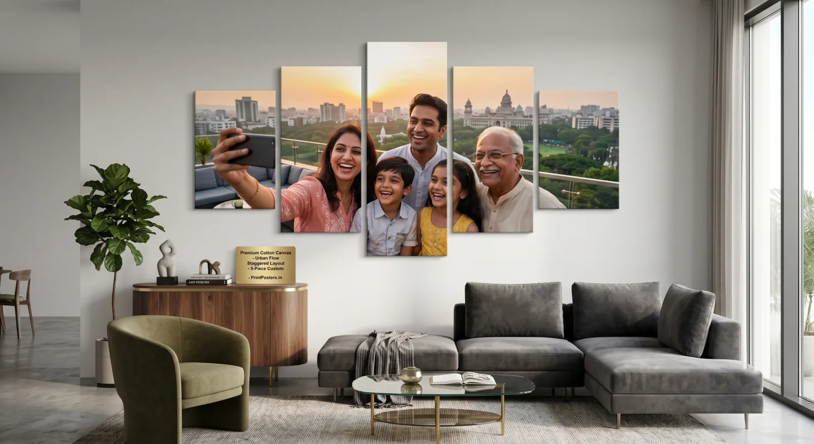 5 piece landscape canvas for office | PrintPosters.in