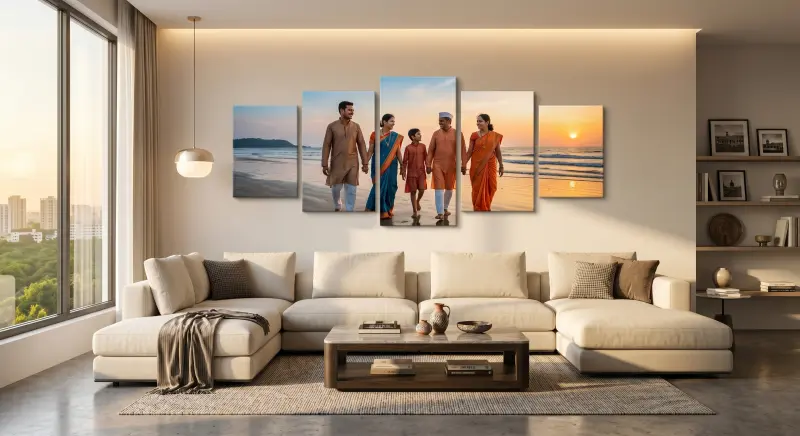 Multi-panel canvas wedding photo wall art | PrintPosters.in