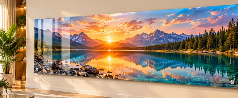 Acrylic photo frame in a sunlit modern interior