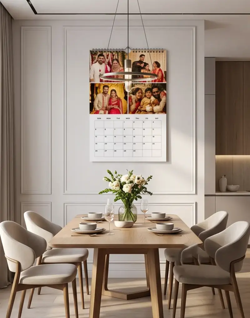 Photo calendar in Kitchen