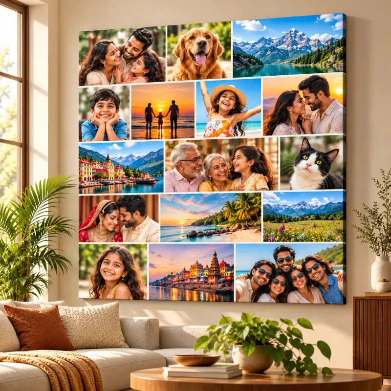 Family memories gallery canvas collage — PrintPosters.in