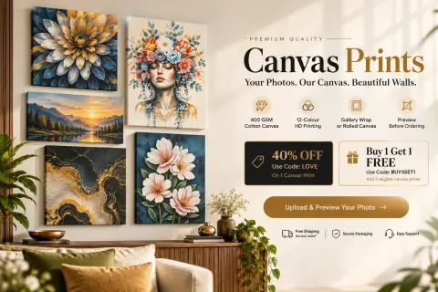 Premium canvas floater-frame gallery finish — PrintPosters.in