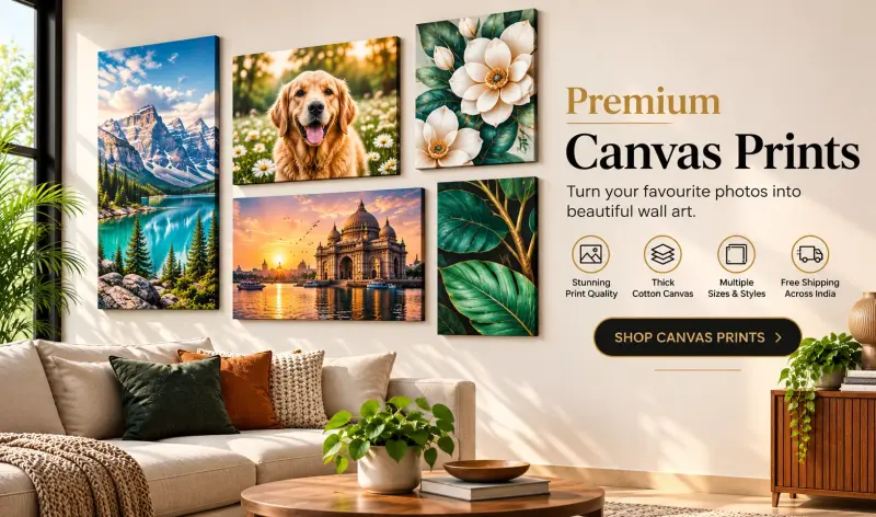 Premium canvas prints living room banner — PrintPosters.in