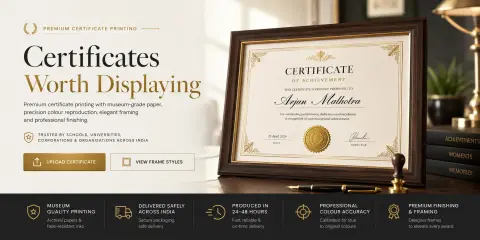 Certificate PDF before professional printing | PrintPosters.in