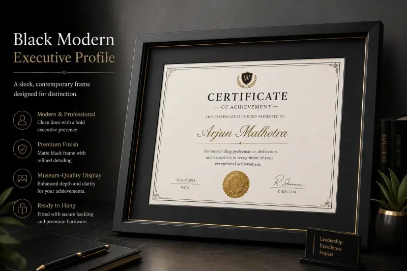 Certificate in premium frame