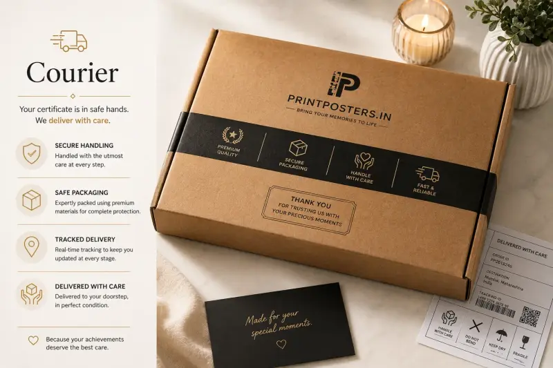 Certificate order courier shipping | PrintPosters.in