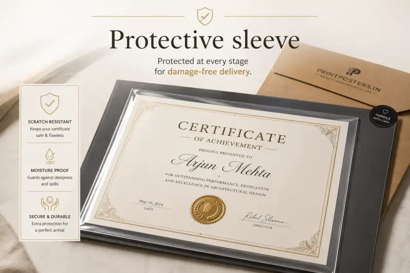 Certificate protective sleeve packaging | PrintPosters.in