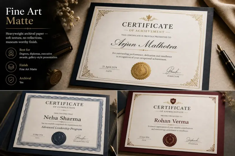 Fine art matte certificate paper texture | PrintPosters.in