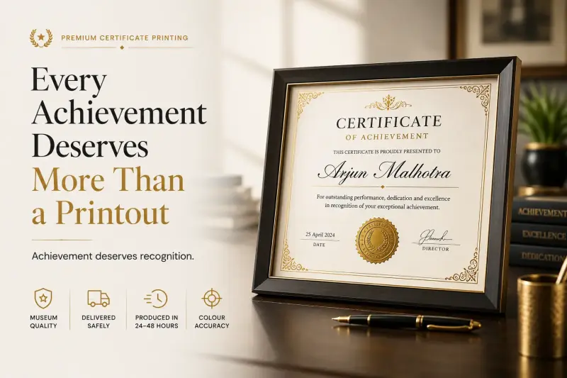 Framed achievement certificate display | PrintPosters.in