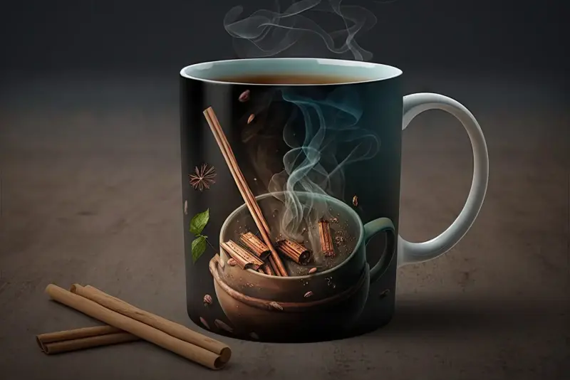 Steaming coffee in personalised photo mug | PrintPosters.in