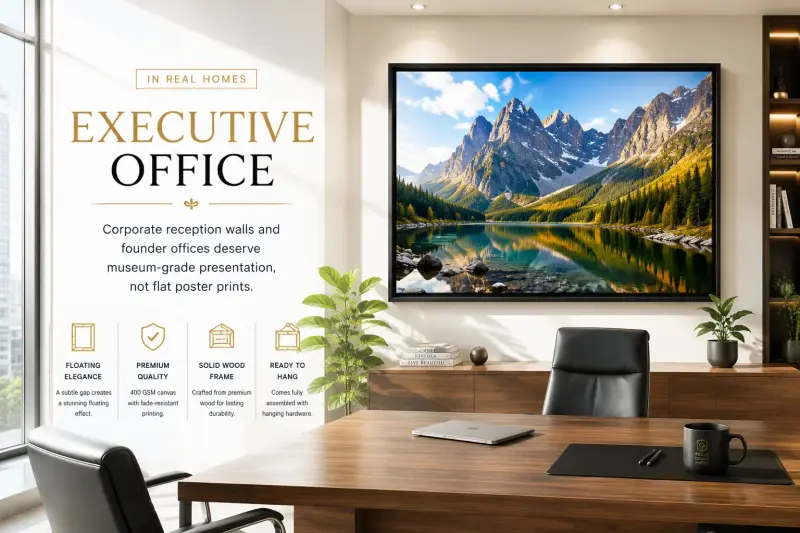 Canvas floater frame in executive office | PrintPosters.in