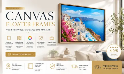 Museum quality canvas floater frames — premium gallery wall art | PrintPosters.in