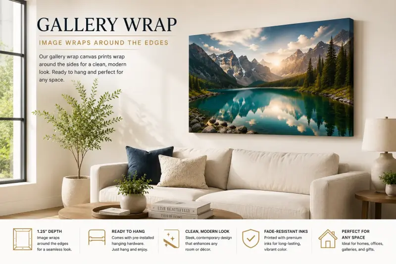 Standard gallery wrap canvas without floater frame | PrintPosters.in