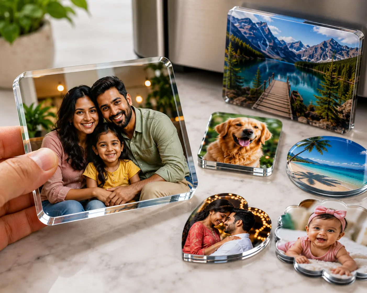 3mm acrylic photo fridge magnet glossy finish