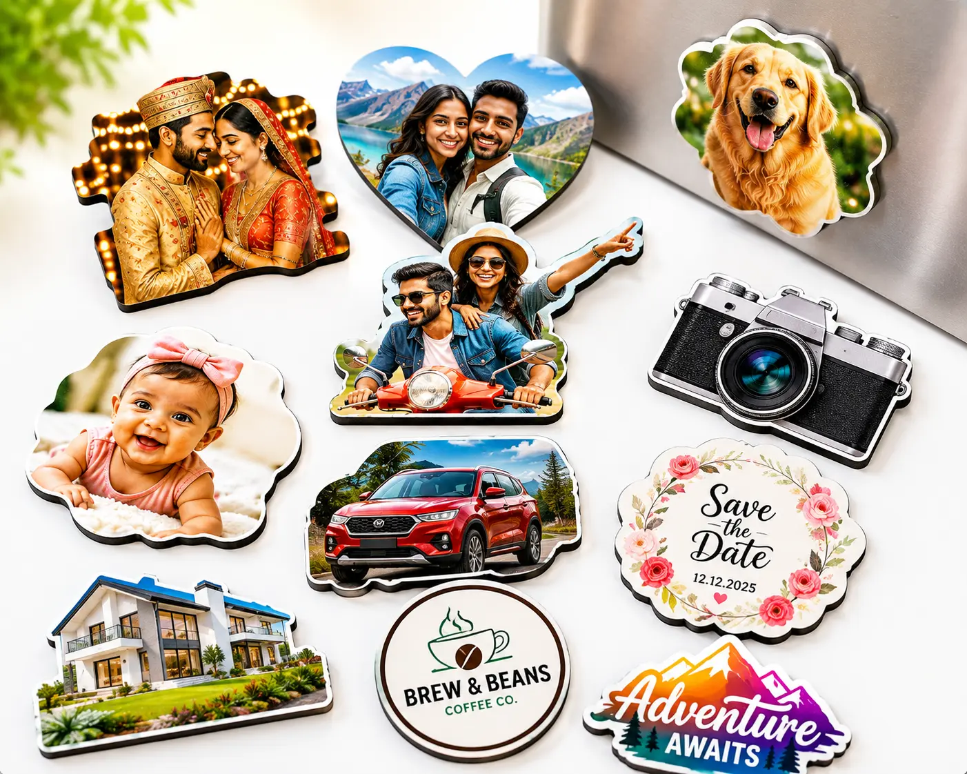custom die cut logo fridge magnet