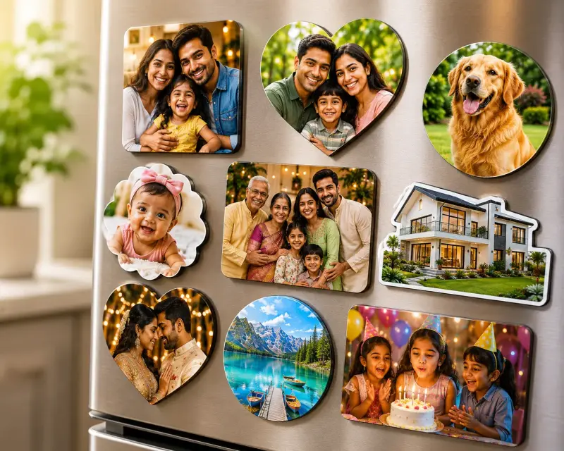 Family photo custom fridge magnets — personalised keepsake gifts