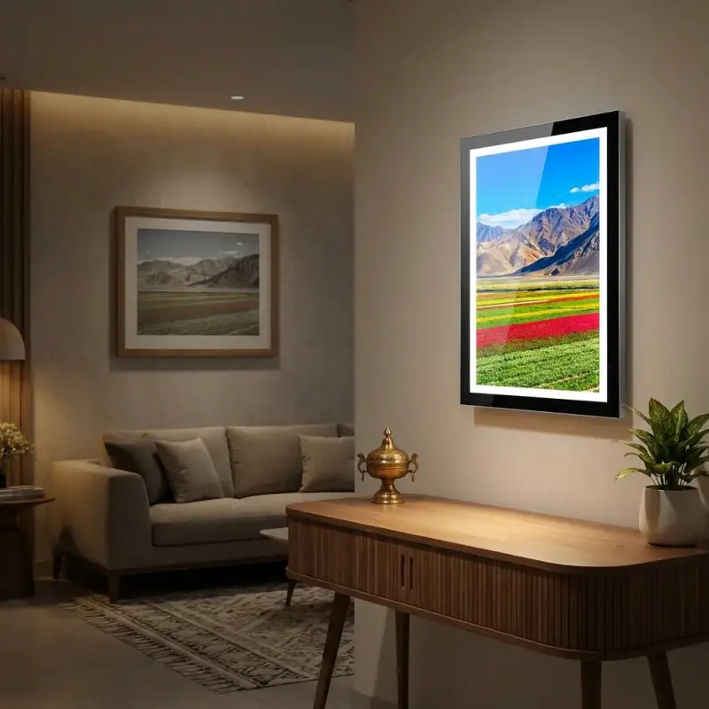 Home interior LED frame customer photo | PrintPosters.in