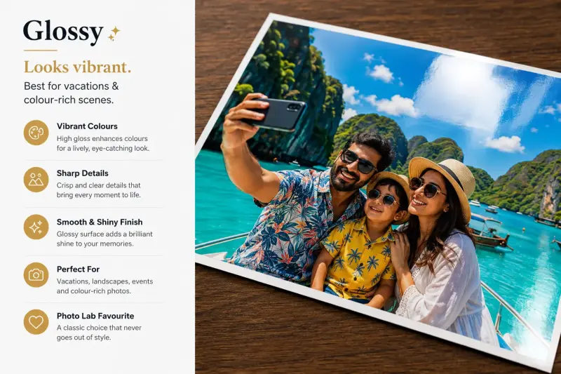 Glossy photo print finish