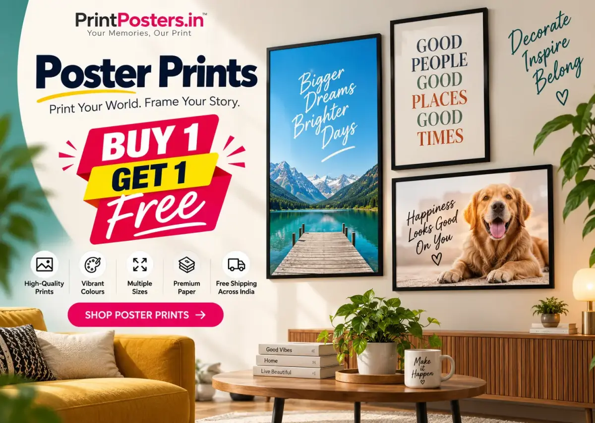 Custom poster prints on 170–300 GSM art paper — Pan-India delivery | PrintPosters.in