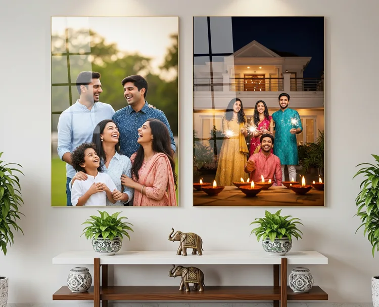 Acrylic Photo Frames Mounted on Wall