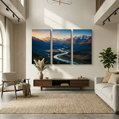 Multi-panel canvas displayed in their home